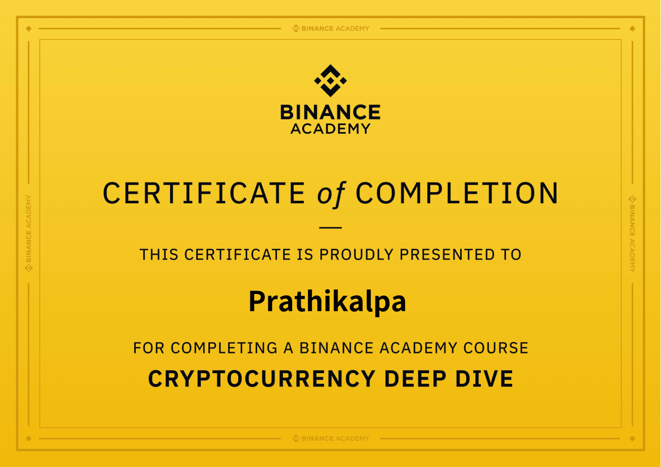 Cryptocurrency Deep Dive Certificate